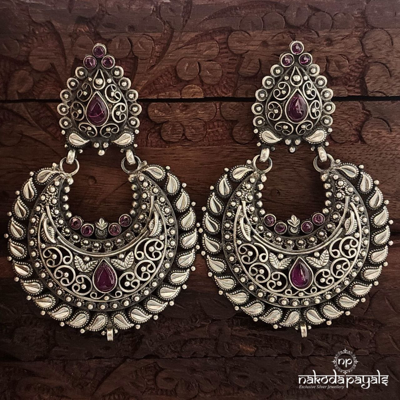 Oxidised Kemp Chandbali (C3649)