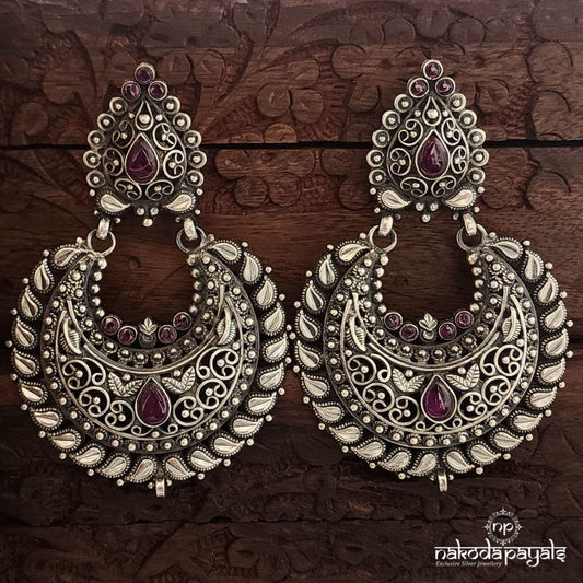 Oxidised Kemp Chandbali (C3649)