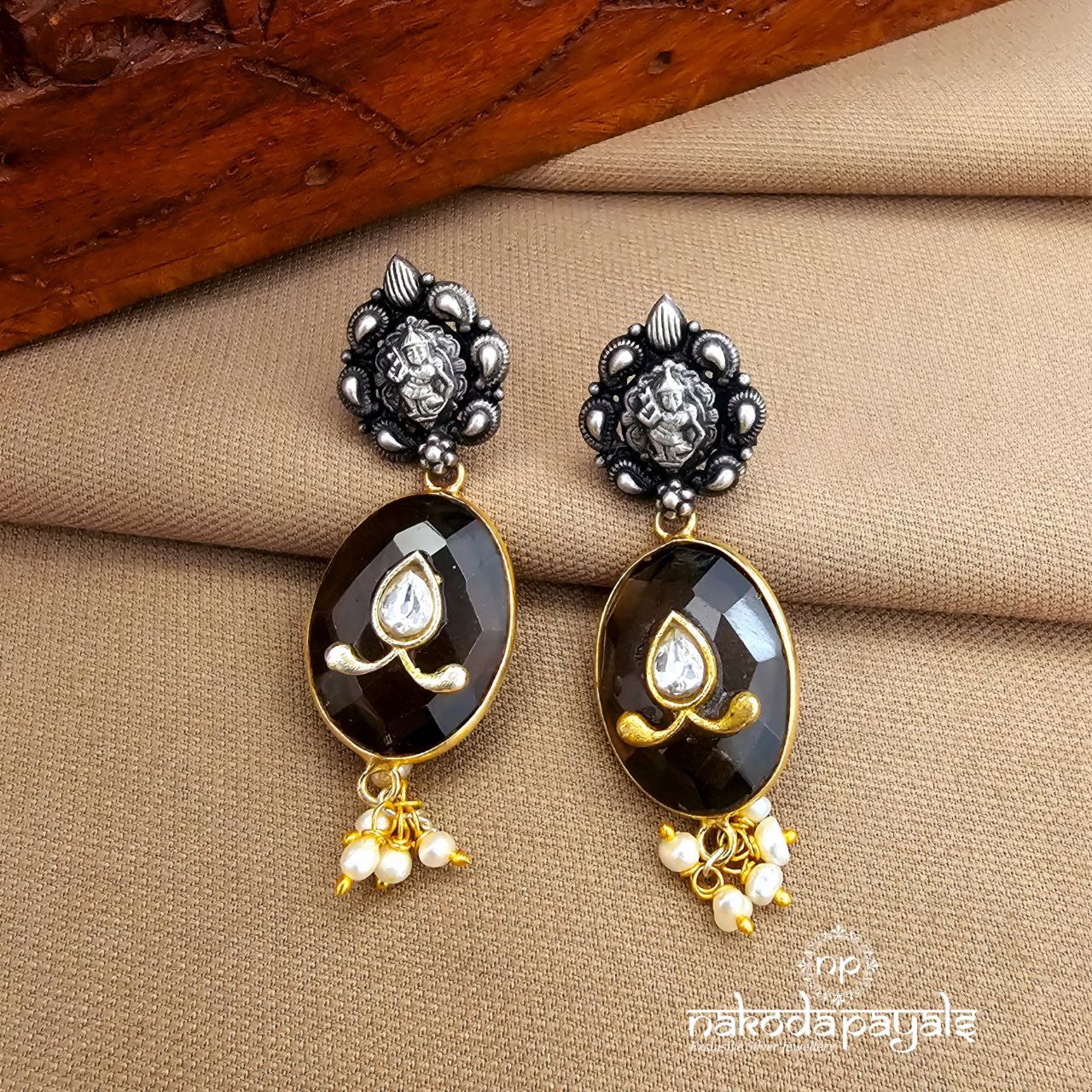 Black Kundan Earrings (C3874)