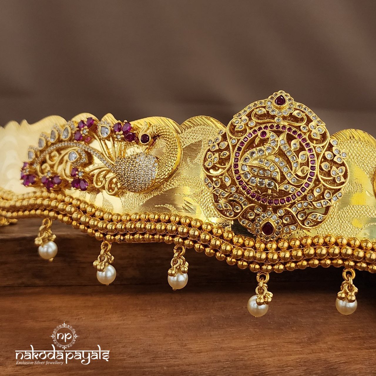 CZ Peacock Lakshmi Daab With Belt (D0256)