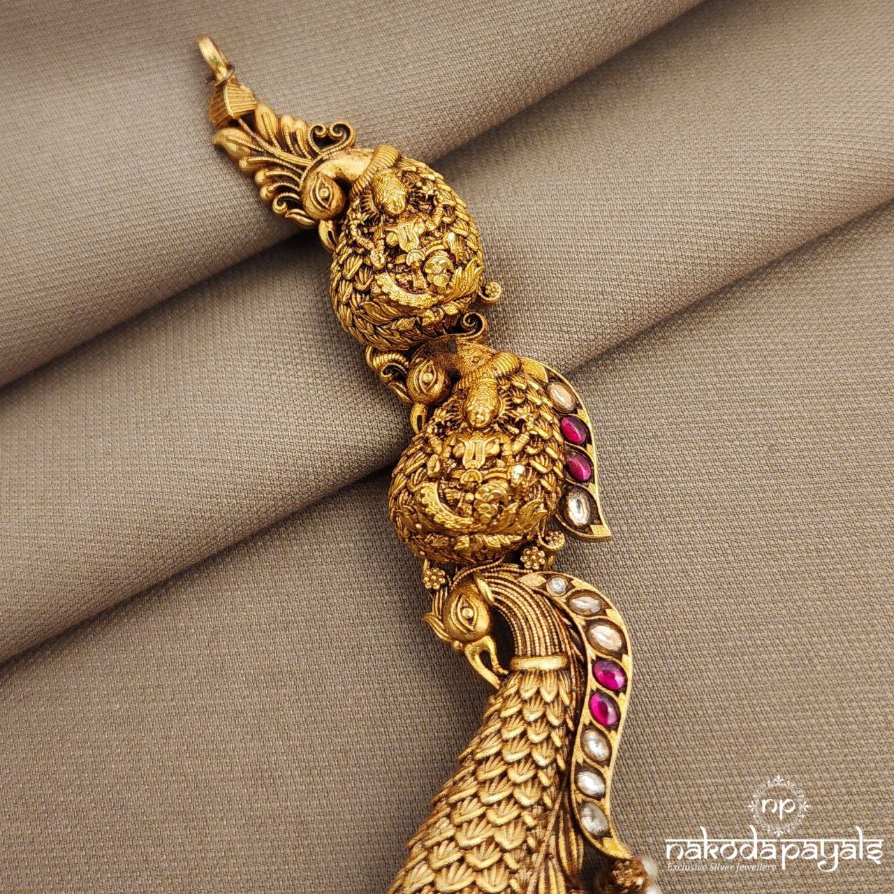 Lakshmi Peacock Neckpiece With Earrings (Gn9617)