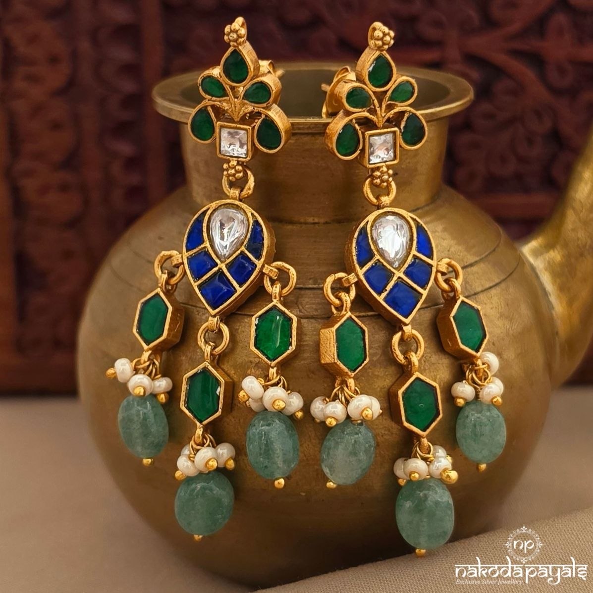 Kemp Floral Drops Chandbali (Ge11303)