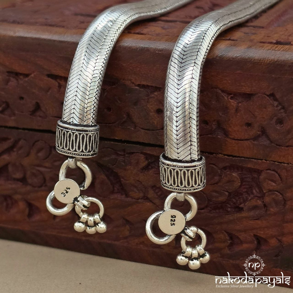 Thick Half Round Hyderabadi Anklets 11 inch (A7141)