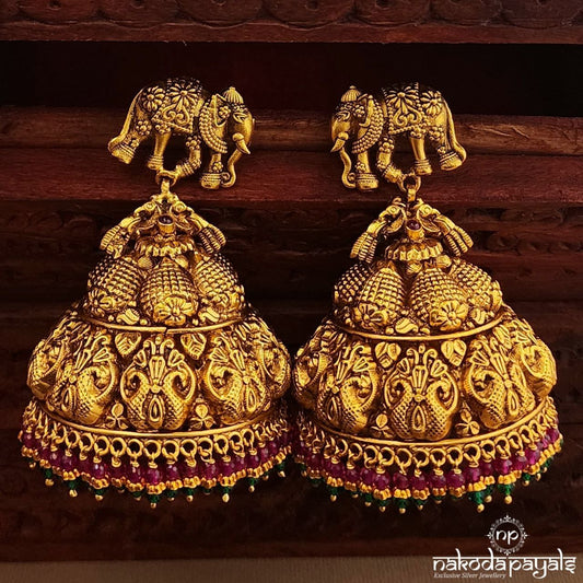 Elephant  Big Jhumka (Ge10394)