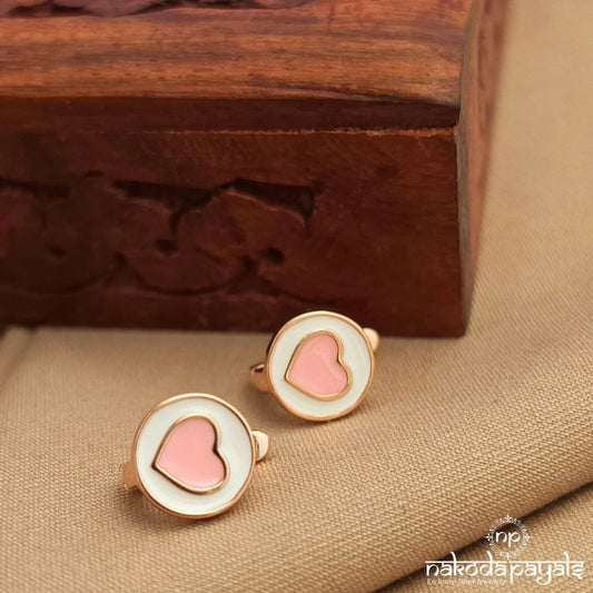 Pink Heart Earrings (St3966)