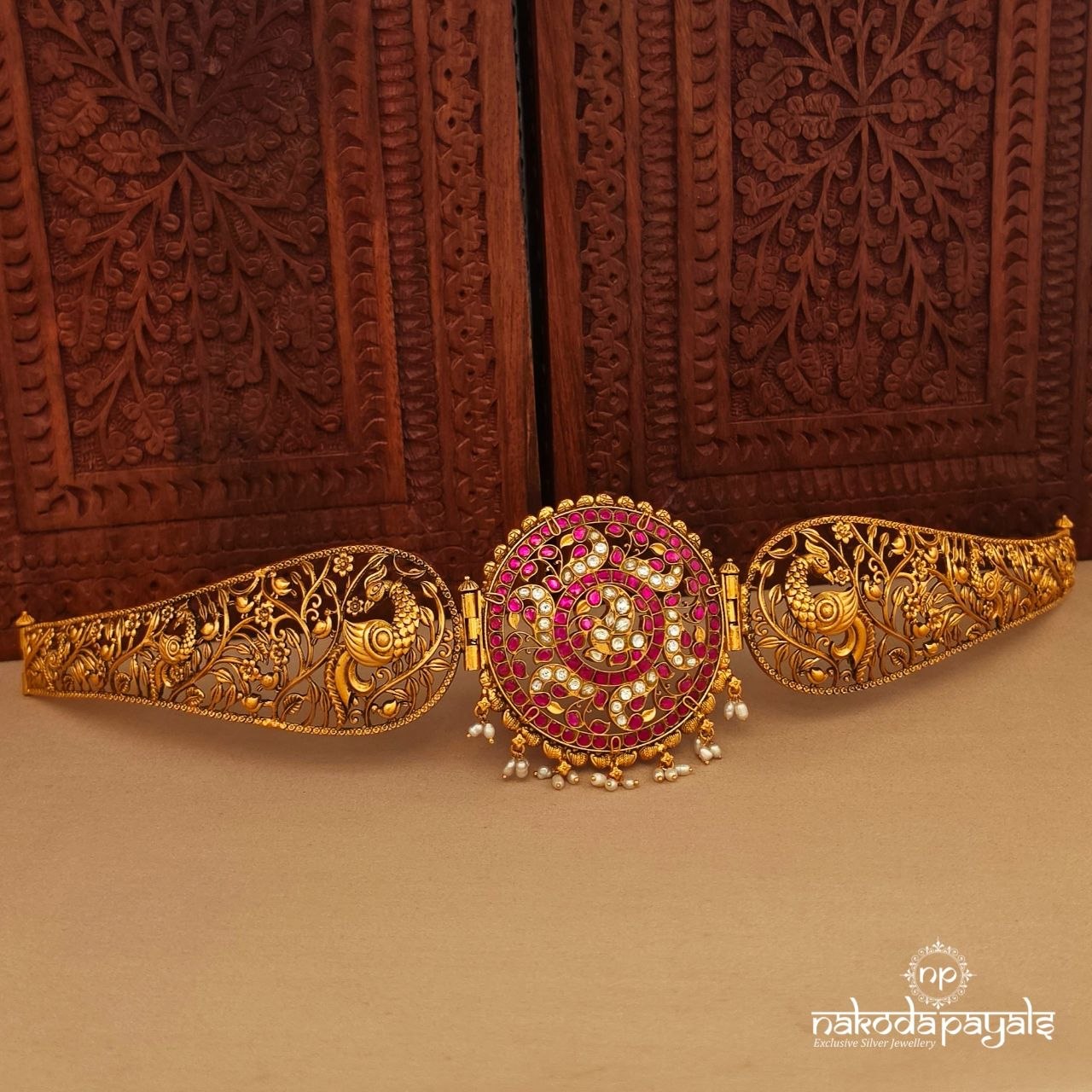 Floral Peacock Kundan Waistbelt (D0255)