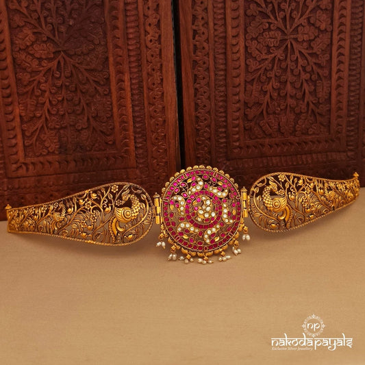 Floral Peacock Kundan Waistbelt (D0255)