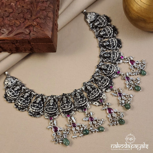 Maha Lakshmi Green Drop Neckpiece (N10472)