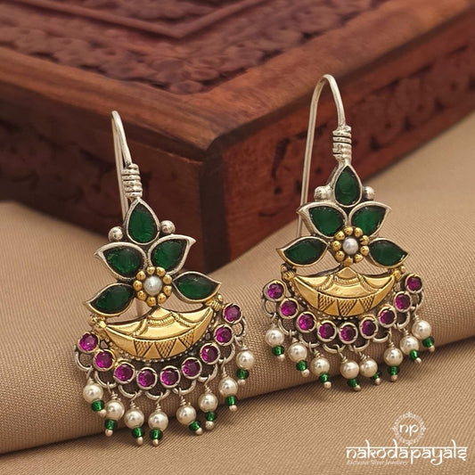 Exclusive Pearl Dual Tone Earrings (H1721)