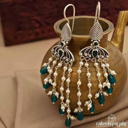 Elegant Leaf Pearly Earrings (C4079)