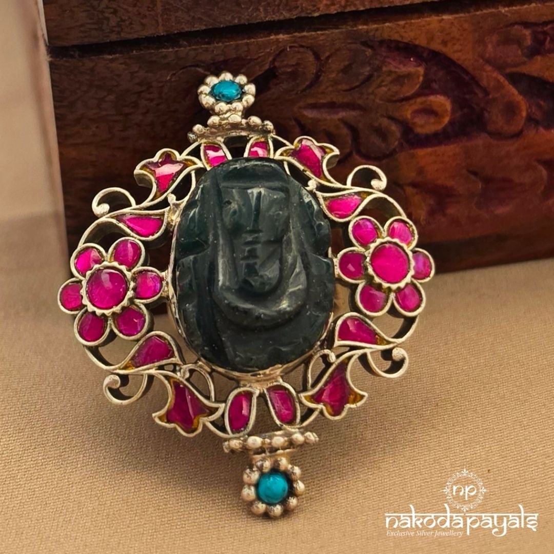 Ganesha Turquoise Jade FingerRing (F3036)