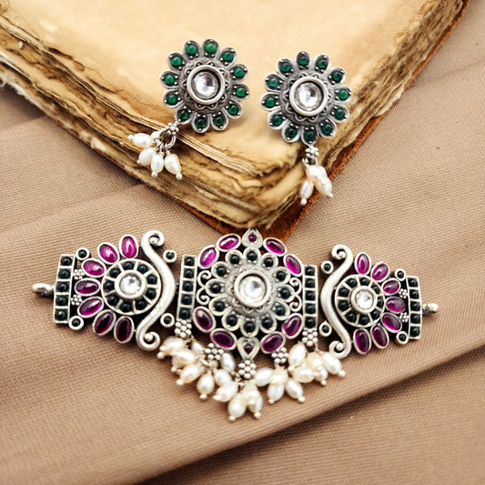Kemp Peacock Choker With Earring (N11676)
