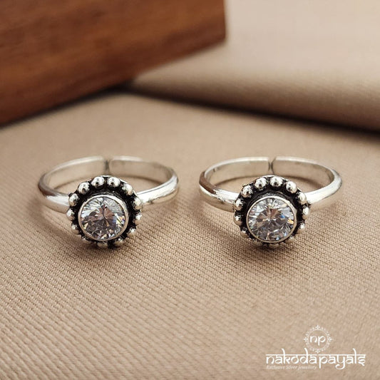 Dotted White Toerings (T4608)