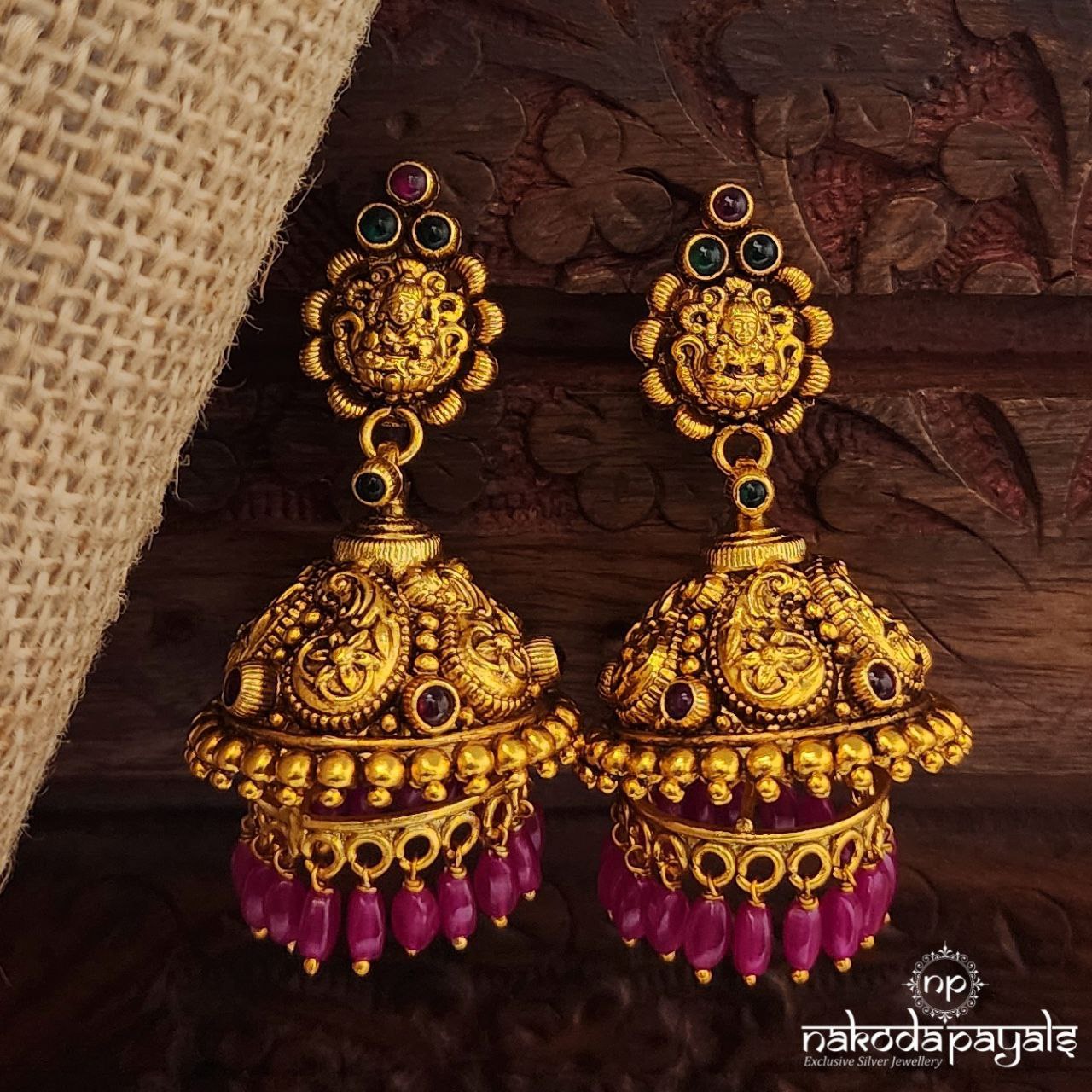 Mango Pink Drop  Jhumka (Ge10245)
