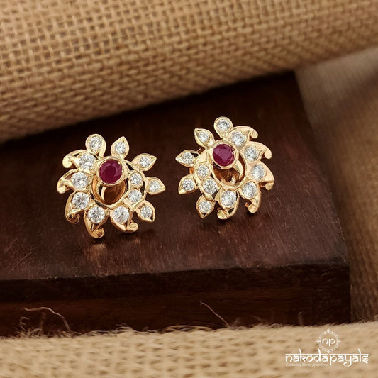 Peocock Swarovski Studs (Ge9491)