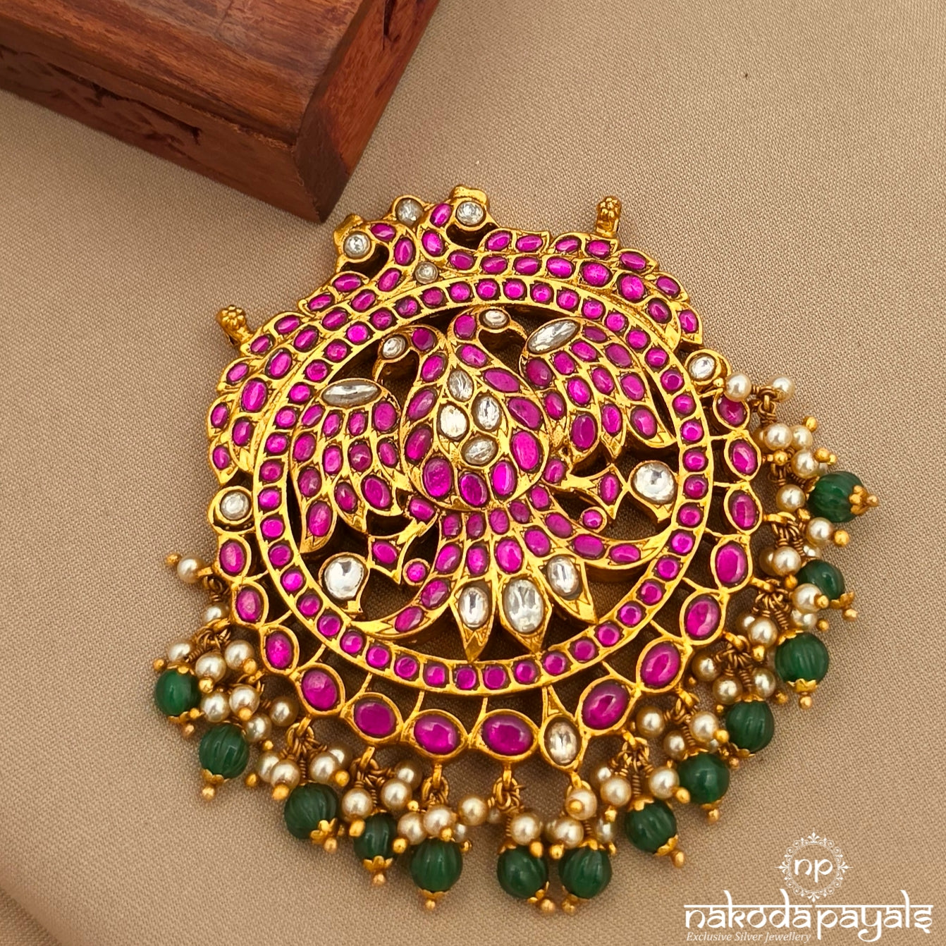Classic Gandaberunda Kundan Reversible Pendant (Gp2412)