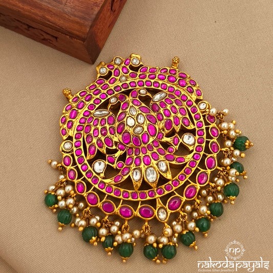 Classic Gandaberunda Kundan Reversible Pendant (Gp2412)