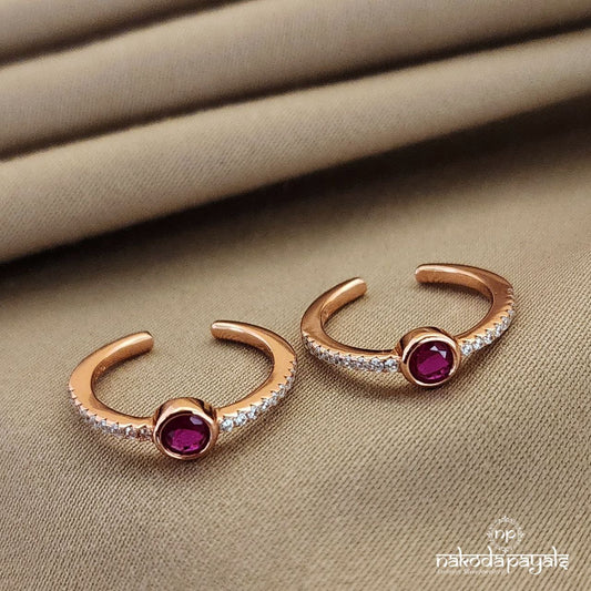 Pretty Pink Rose Gold Toerings (T4383)