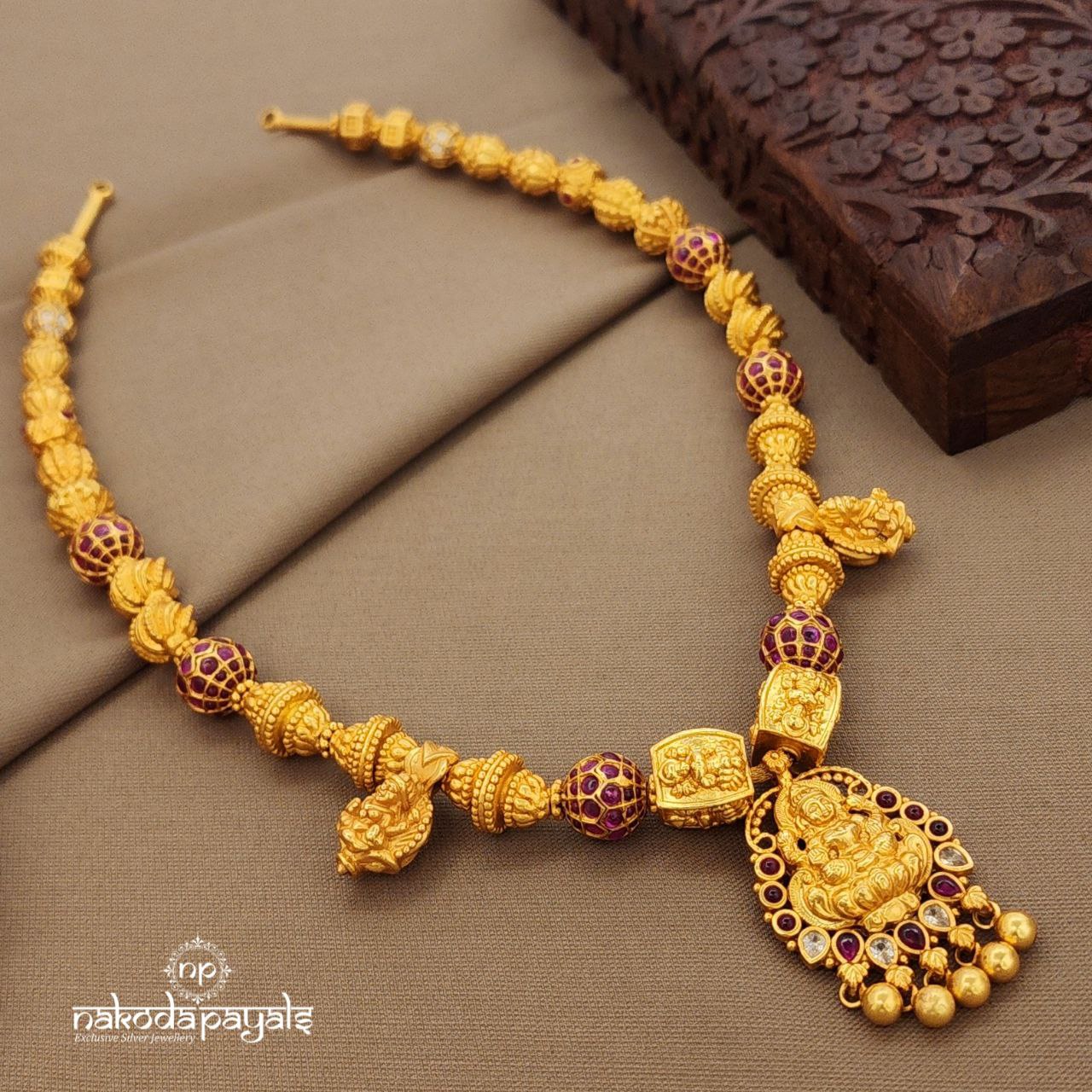 Pink Ball Lakshmi Neckpiece (Gn9723)