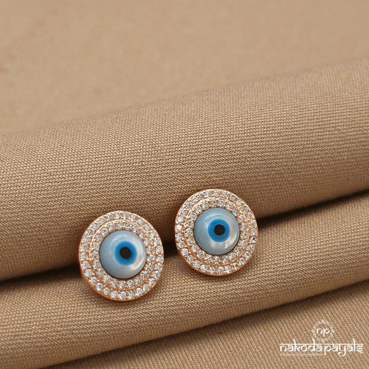 Evil Eye Circular Studs (St4090)