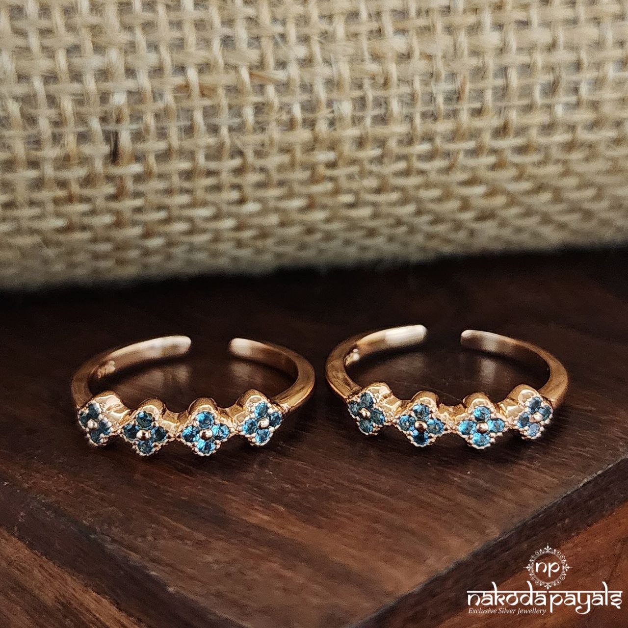 Bluish Rose Gold Toerings Toerings (T4487)