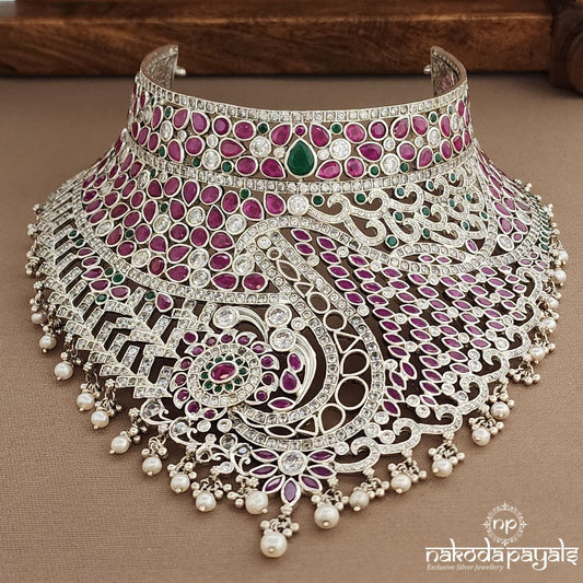 Glorious Colorful Peacock Neckpiece  (N11155)