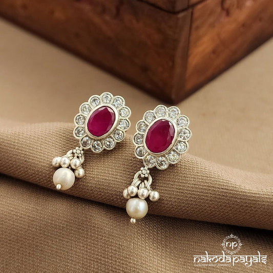 Pink Oval Studs (S3752)