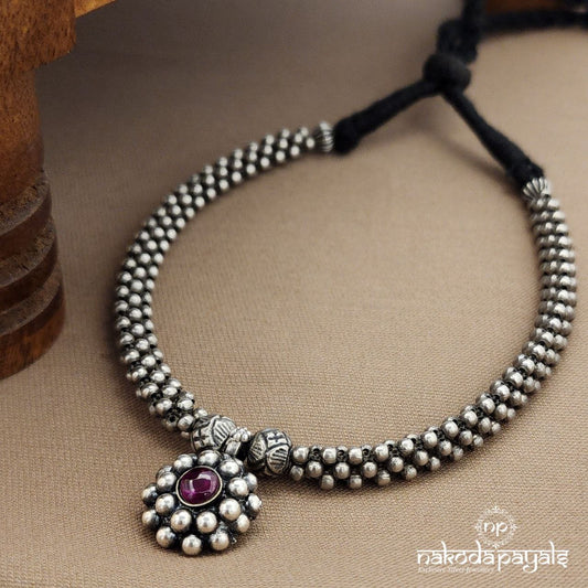Circular Red Oxidised Neckpiece (N11139)