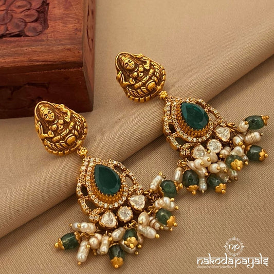Lakshmi Green Drop Chandbali (Ge10654)