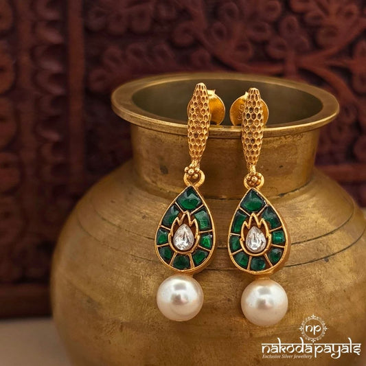 Green Kundan Pearl Chanbali (Ge11313)