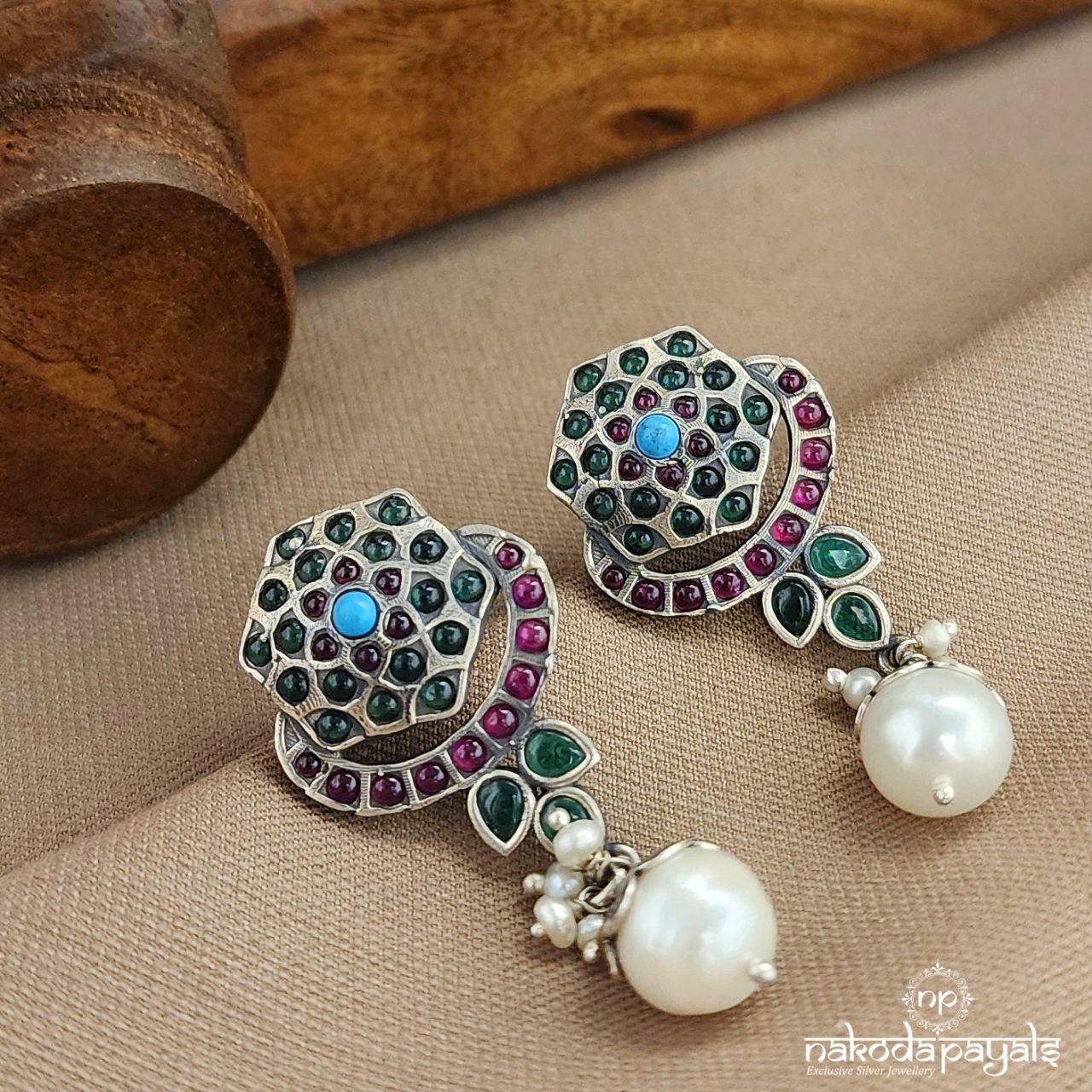 Torquoise Pearl Earrings (S3631a)