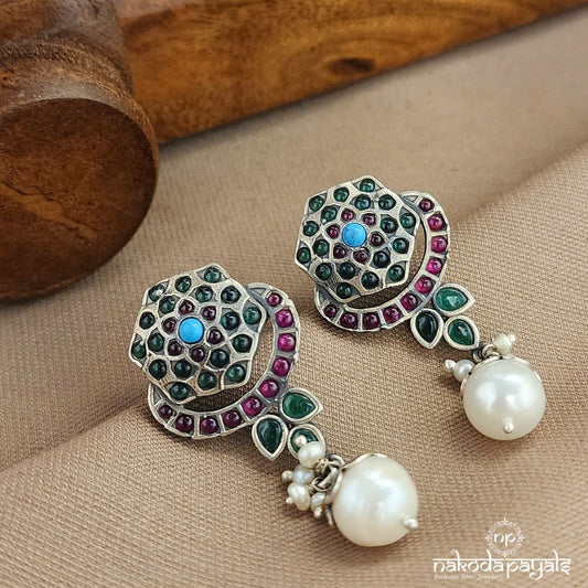 Torquoise Pearl Earrings (S3631a)