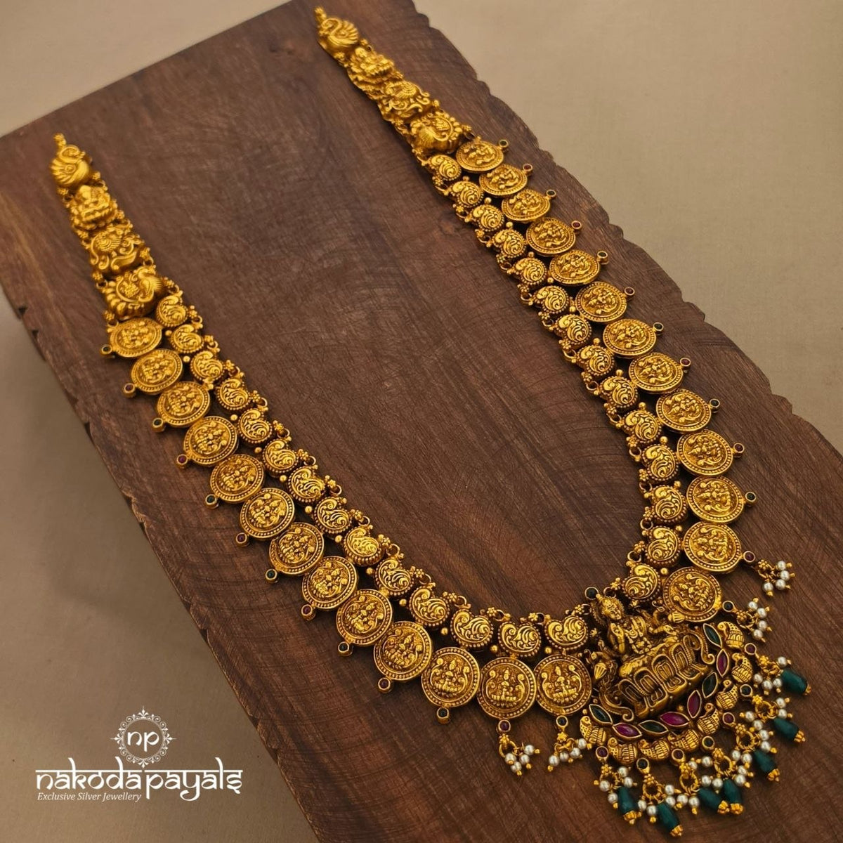 Peacock Mango Lakshmi Kasu Neckpiece (Gn11057)