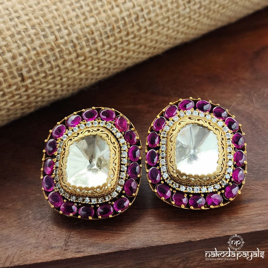 Pink Moissanite Studs (Ge10102)