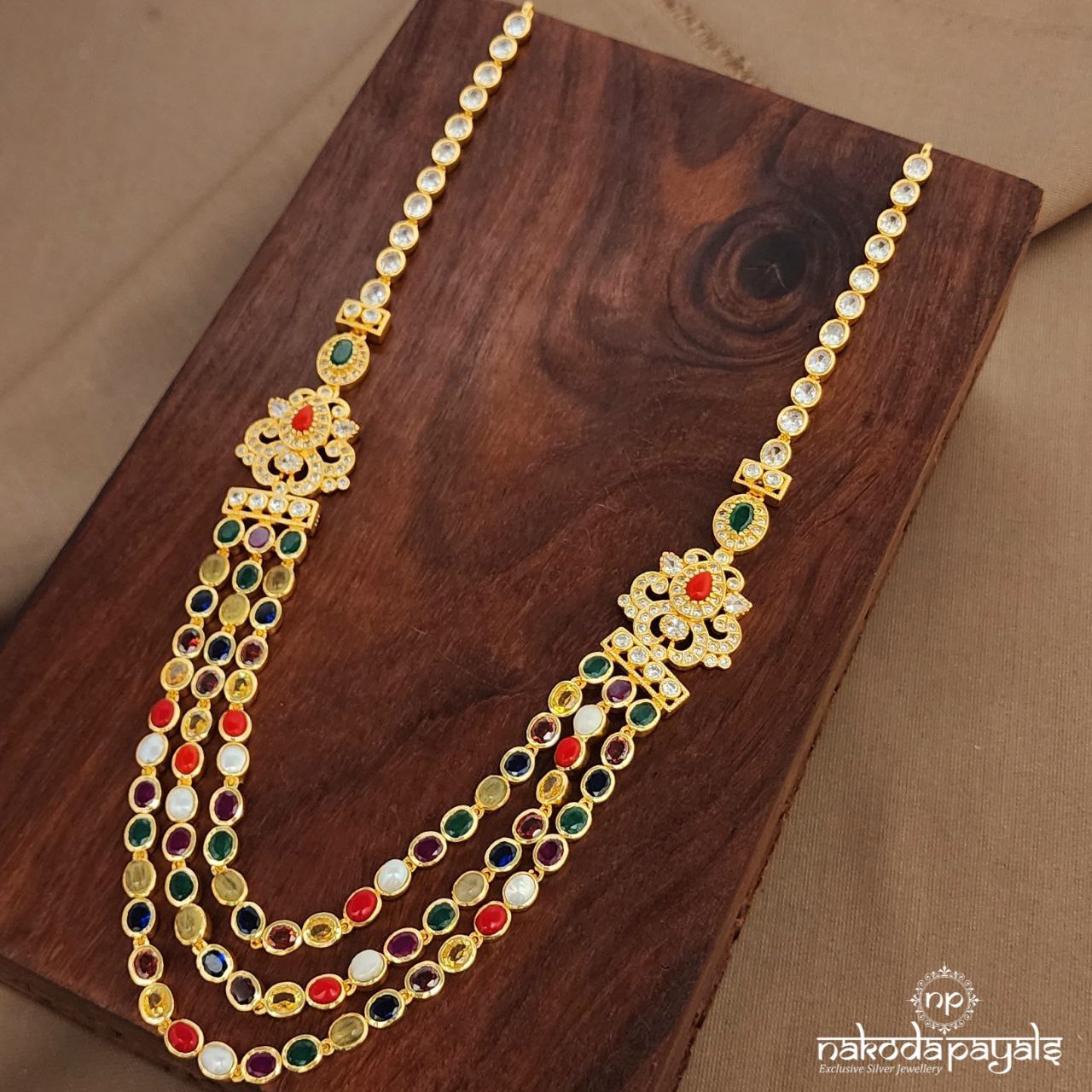 Layered Navaratna Neckpiece (Gn9932)