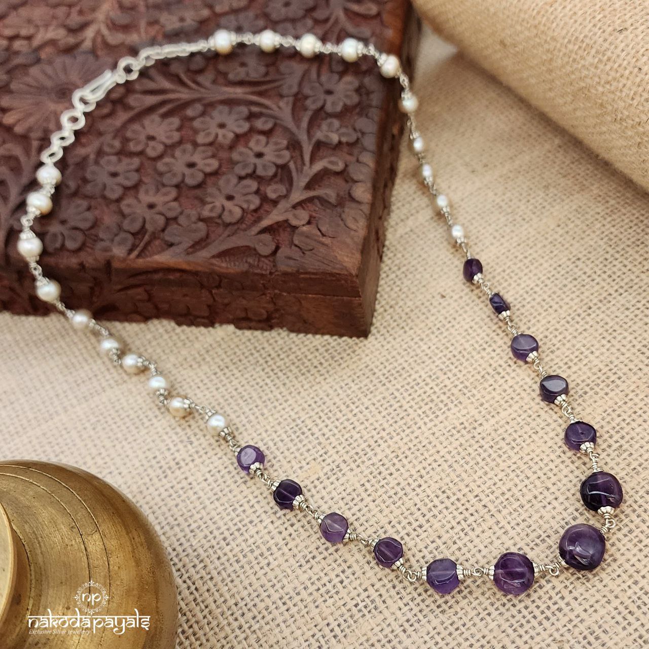 Amethyst Pearled Neckpiece (N10585)