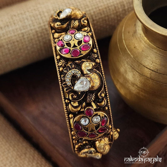 Peacock Moissanite Screw Kada (Gk2977)