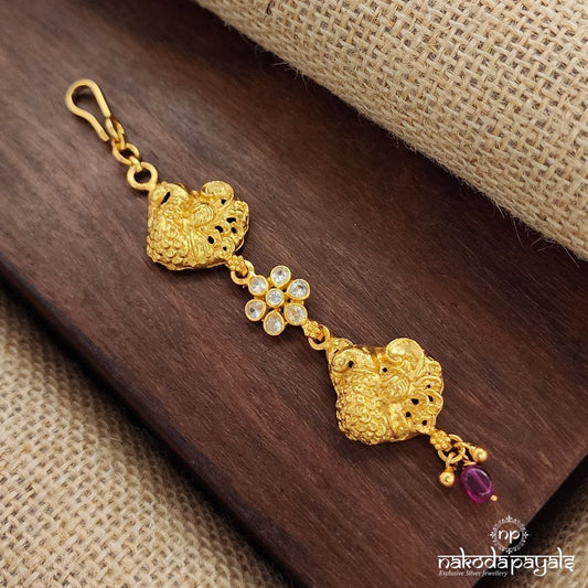 Peacock Red Drop Maang Tika (Gm1016)