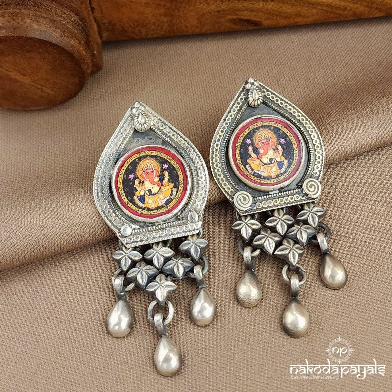 Unique Ganesha Painted Earrings (C3693)