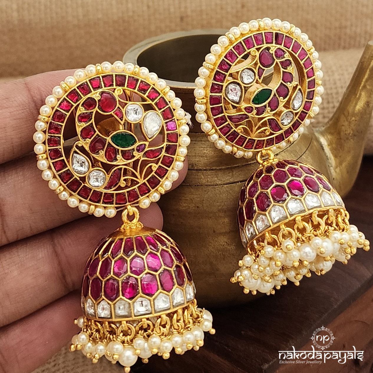 Circular Kundan Jhumka (Ge9439)