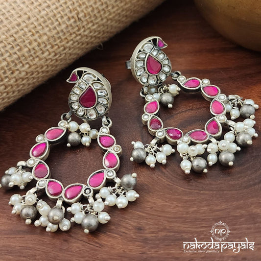 Pink Pearly Chandbali (C3232)