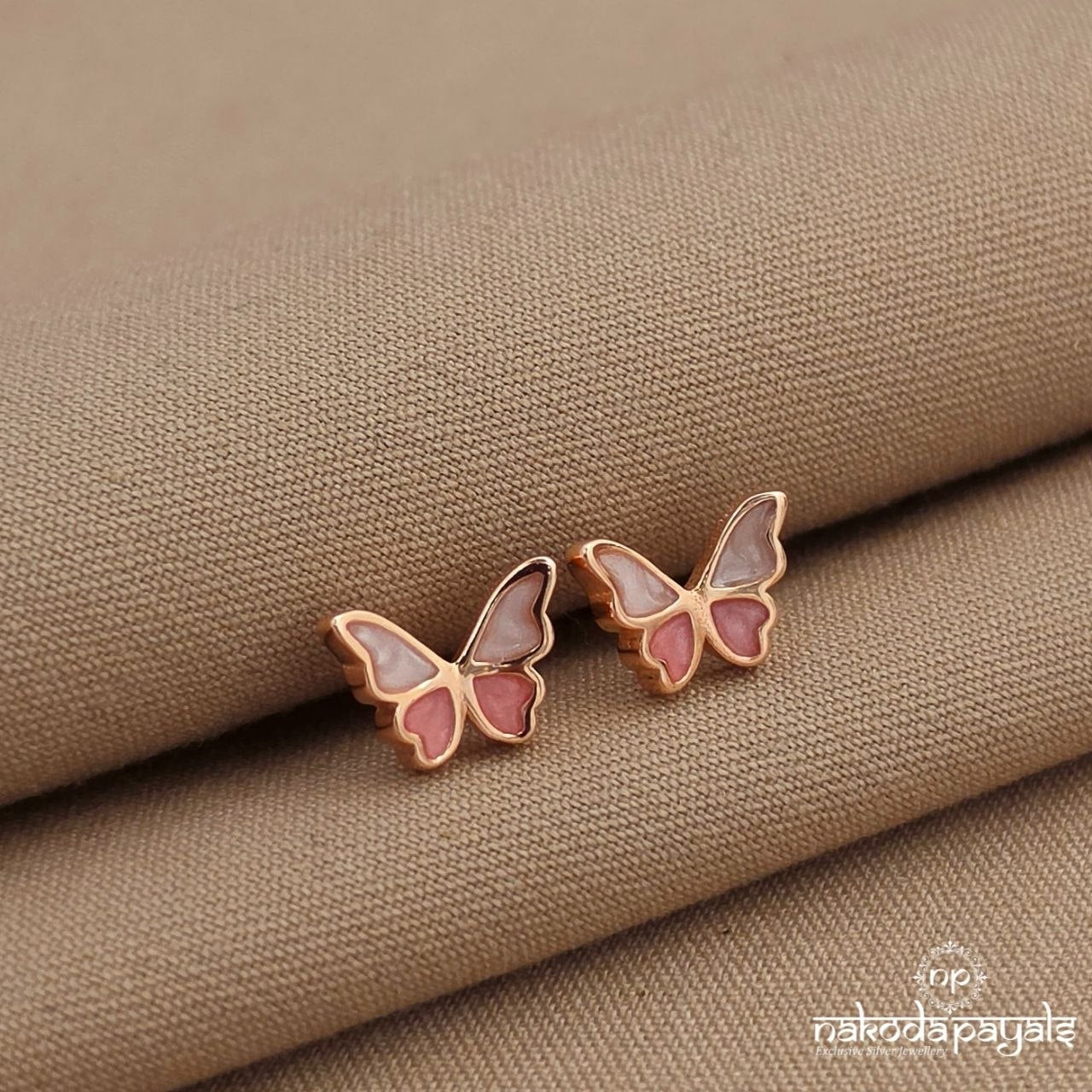 Cute Pink Butterfly Earrings (St4084)