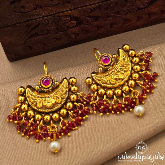 Half Moon Floral Earrings (Ge11398)