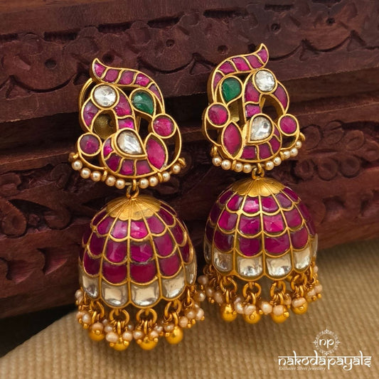 Kundan Birdy Pearl Jhumka (Ge11049)