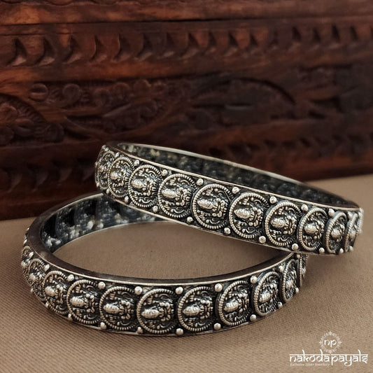 Oxidised Lakshmi Bangle Pair (K6115)