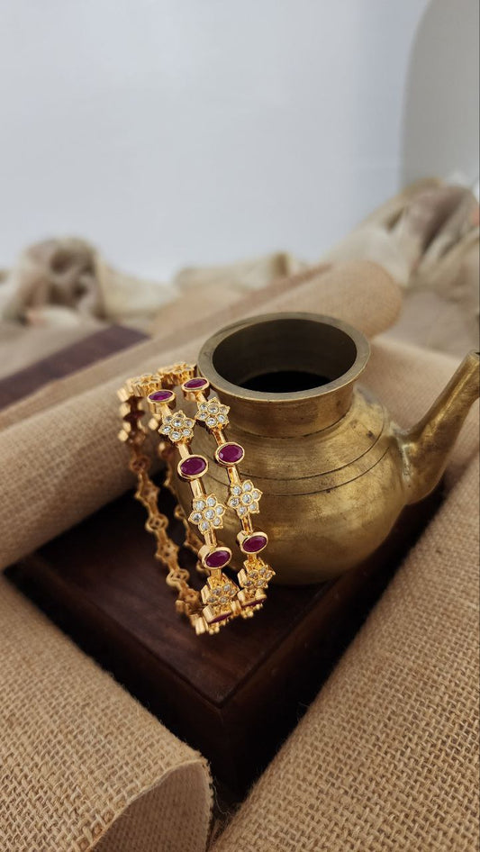 Gleaming Pink Bangles Pair (Gk2946)