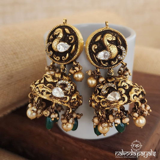 Charming Peacock Jhumka (Ge8648)