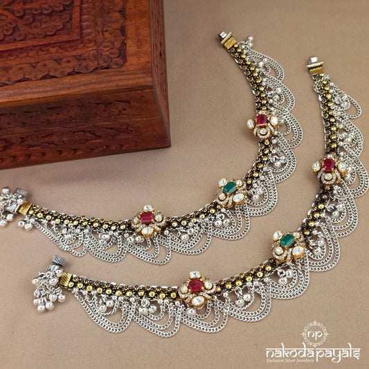 Exemplary Moissanite Dual Tone Anklet (A7043)