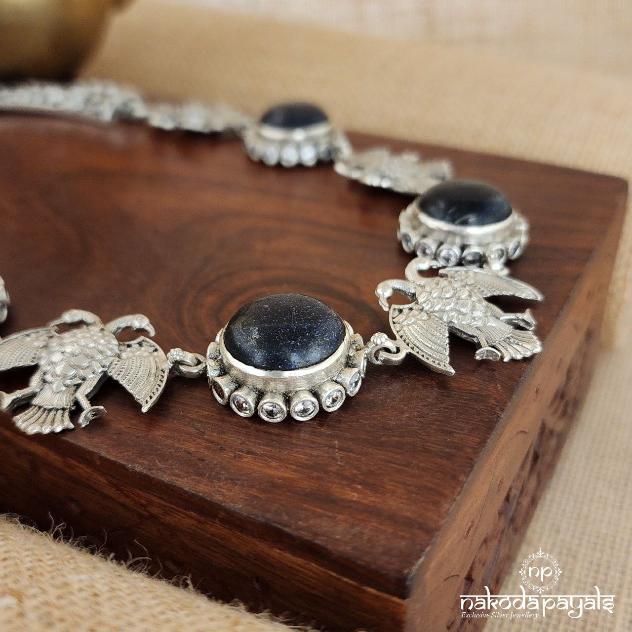 Elegant Blue Peacock Neckpiece (N10294)