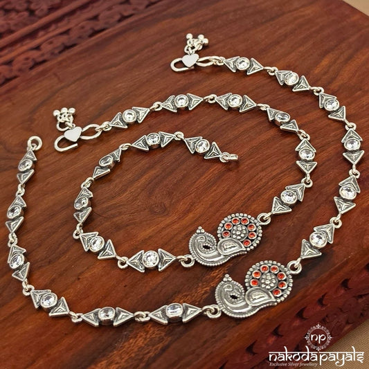 Orangish Circular Cutsy Anklet (A6938)